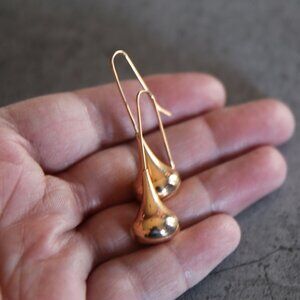 Stainless Steel Rose Gold Colored Drop Earrings